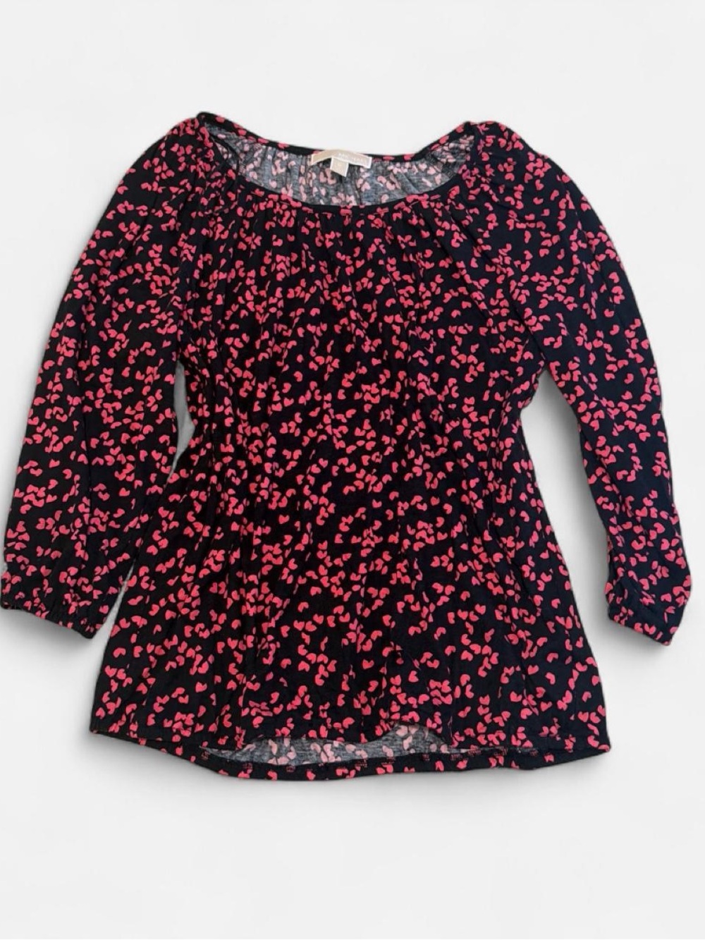 Michael Kors Black Blouse with Pink Heart Print